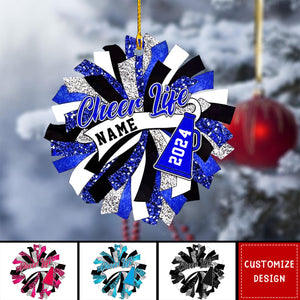 Personalized Cheerleading Pom pom Girl Christmas Ornaments