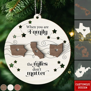 2024 New Release - Long Distance Family Friends Siblings Sisters Besties Personalized 2-Layered Wooden Christmas Ornament