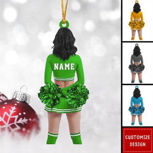 Cheerleading Pom pom Girl Personalized Ornament
