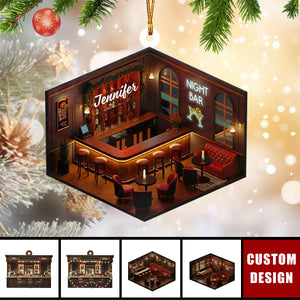 Personalized Bar Lounge Christmas Ornament Gift For Drinkers-2024 New Release