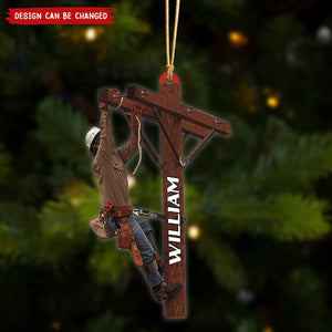 Personalized Lineman Ornament, Gift For Lineman-2024 New Release
