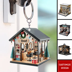 Personalized Barber Shop Keychain - Gift For Barber - 2024 New Release