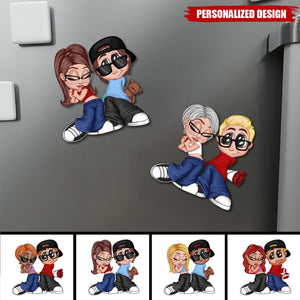 Y2K Style Couple-Personalized Acrylic Fridge Magnet-Heartfelt Gift For Couple