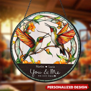 Hummingbird Couple-Personalized Suncatcher-Gift For Couple