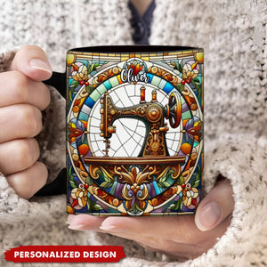 Colorful Sewing Machine - Personalized Sewing Mug