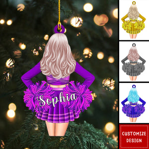 Cheerleading Pom pom Girl Personalized Ornaments