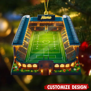 Personalized Christmas Football Stadium Ornament - Gift For Football Lovers - 2024 New Release