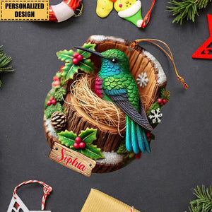 Personalized Name Hummingbird Christmas Ornament-Gift for Animal Lovers,Nature Lovers-2024 New Release