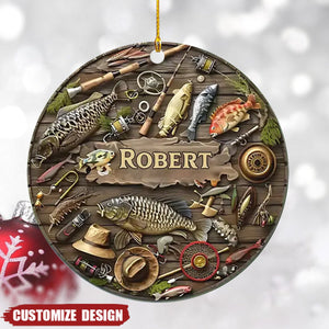 2024 New Release – Personalized Fishing Life Christmas/Car Ornament, Christmas Gift For Fishing Lover
