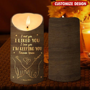 Love Is A Flame That Never Goes Out - Couple Personalized LED Candle - Gift For Couple