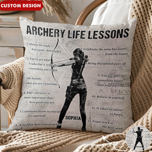 Personalized Archery Life Lessons Pillow-Gift For Archery Lovers