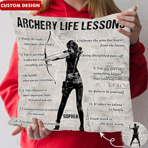 Personalized Archery Life Lessons Pillow-Gift For Archery Lovers