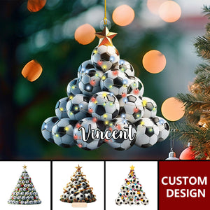 Personalized Soccer Christmas Tree Ornament Gift For Soccer Lover-2024 New Release