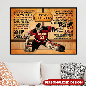 Hockey Life Lessons-Personalized Poster-Gifts For Son Hockey Lovers