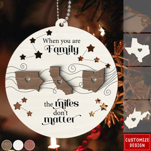 2024 New Release - Long Distance Family Friends Siblings Sisters Besties Personalized 2-Layered Wooden Christmas Ornament