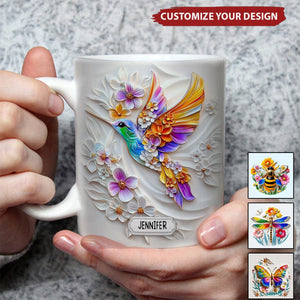 Personalized Hummingbird Gardening Accent Mug