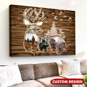 Personalized Deer Photo Collage Poster, Hunting Gifts For Deer Hunters