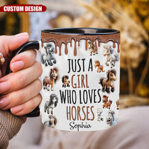 Just A Girl Who Loves Horses- Personalized Horse Accent Mug