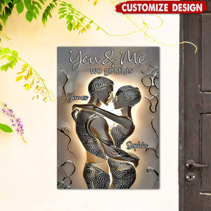 It's You & Me - Personalized African American Rectangle Metal Sign