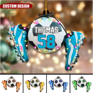 Personalized Soccer With Shoes Christmas Ornament, Gift For Soccer Players-2024 New Release