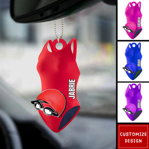 Personalized Swimmer Accessories Car Ornaments - Gift For Swimmer