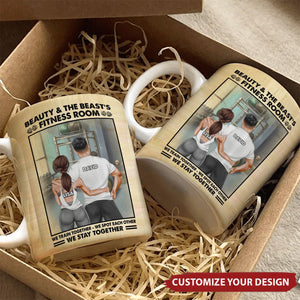 Gym Couple Beauty And The Beast's Training Center - Personalized Couple Coffee Mug