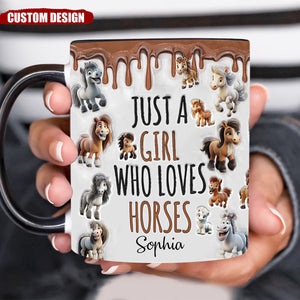 Just A Girl Who Loves Horses- Personalized Horse Accent Mug