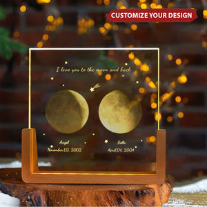 Personalized Moon Phase Night Light,The Night We Met Anniversary Couple Gift