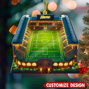 Personalized Christmas Football Stadium Ornament - Gift For Football Lovers - 2024 New Release