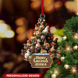 Personalized Chicken Ornament-Gift For Farmer-2024 New Release