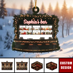 Personalized Bar Lounge Christmas Ornament Gift For Drinkers-2024 New Release