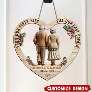 Personalized Couple Wooden Sign - Anniversary Gift Idea For Husband,Wife