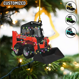 2024 New Release – Personalized Skid Steer Loader Flat Shaped Ornament, Gift For Trucker