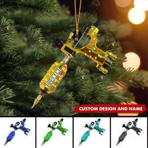 2024 New Release Personalized Tattoo Machine Christmas Ornaments -Gifts For attoo Artist