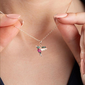 Colorful Tiny Hummingbird Necklace - Gift Bird Lovers