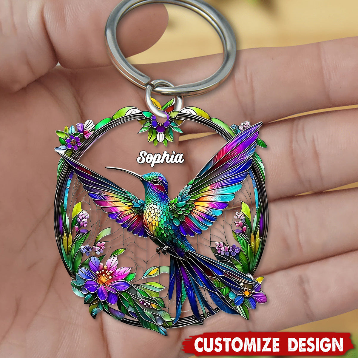Beatiful Hummingbird - Personalized Bird Acrylic Keychain