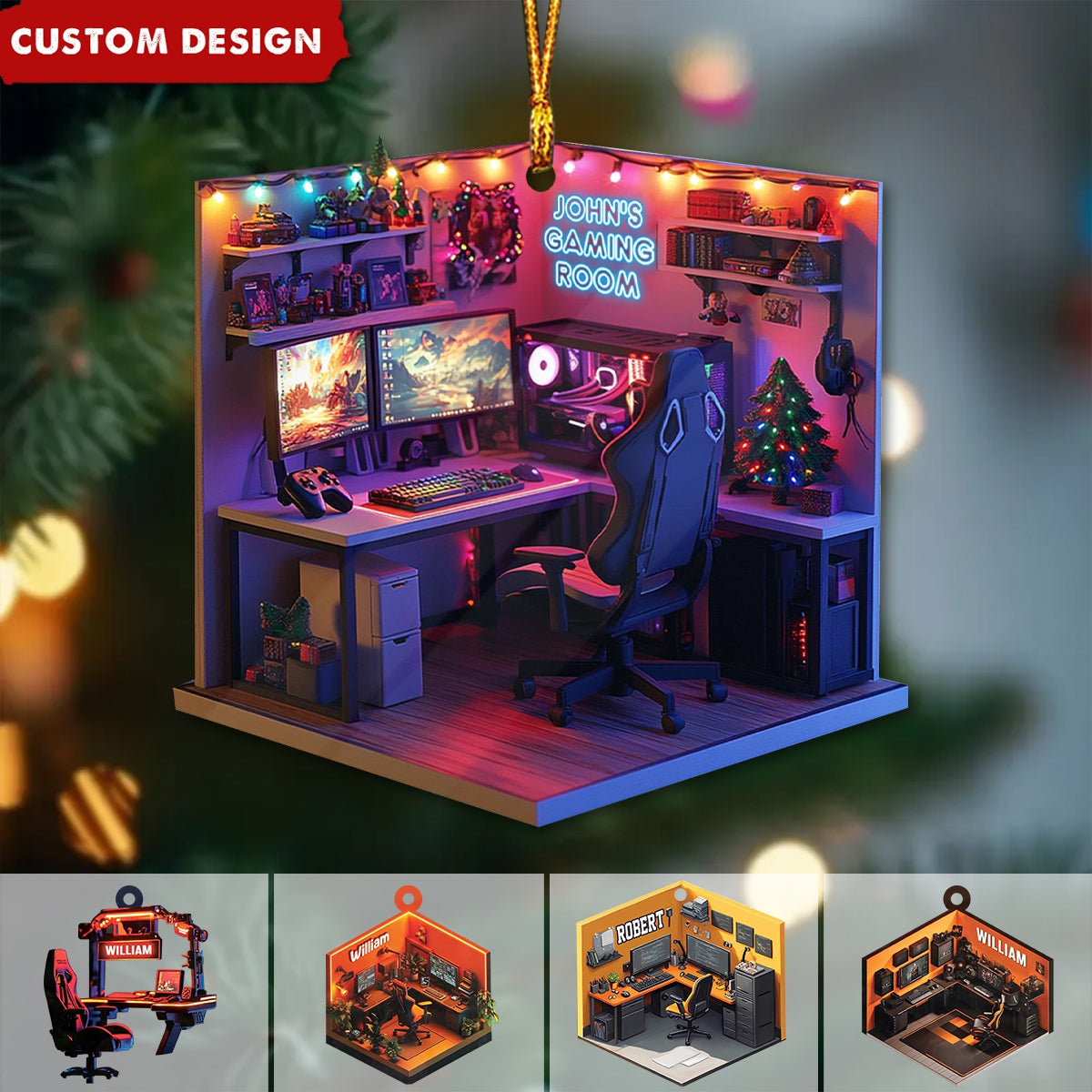 Personalized Gaming Room Christmas Ornament, Gift For Gamer-2024 New Release