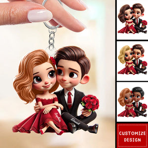 Romantic Elegant Valentine Couple Personalized Keychain-Gift For Couple