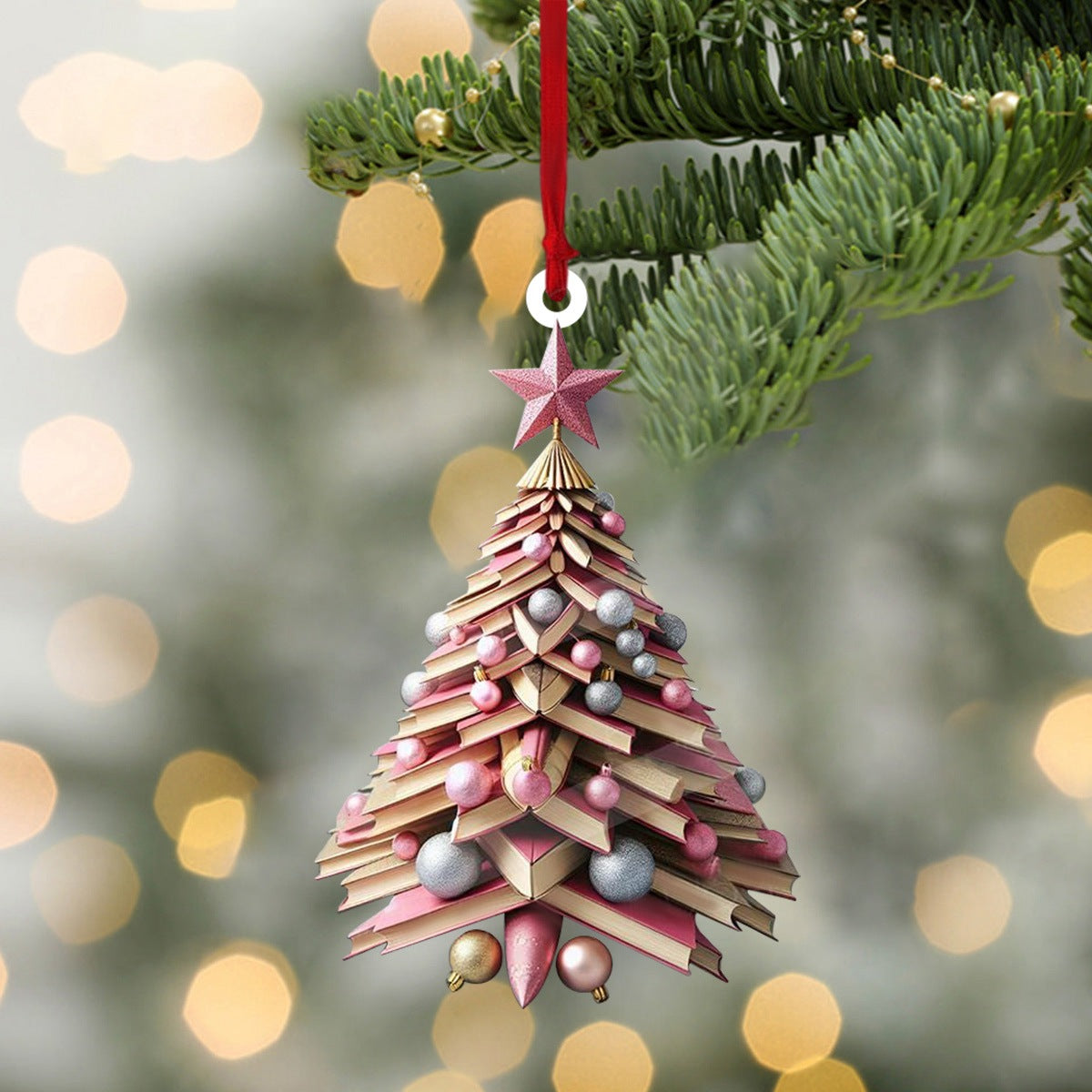 2024 New Release - Christmas Book Tree Ornament - Gift For Book Lover