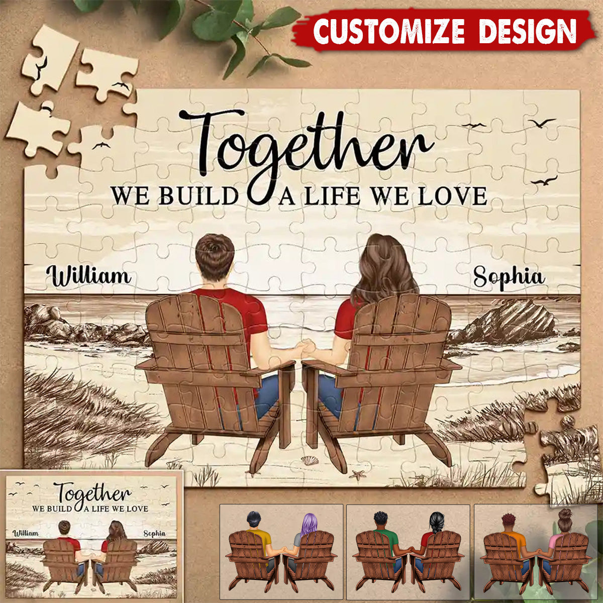 Together We Build A Life We Love - Personalized Jigsaw Puzzle
