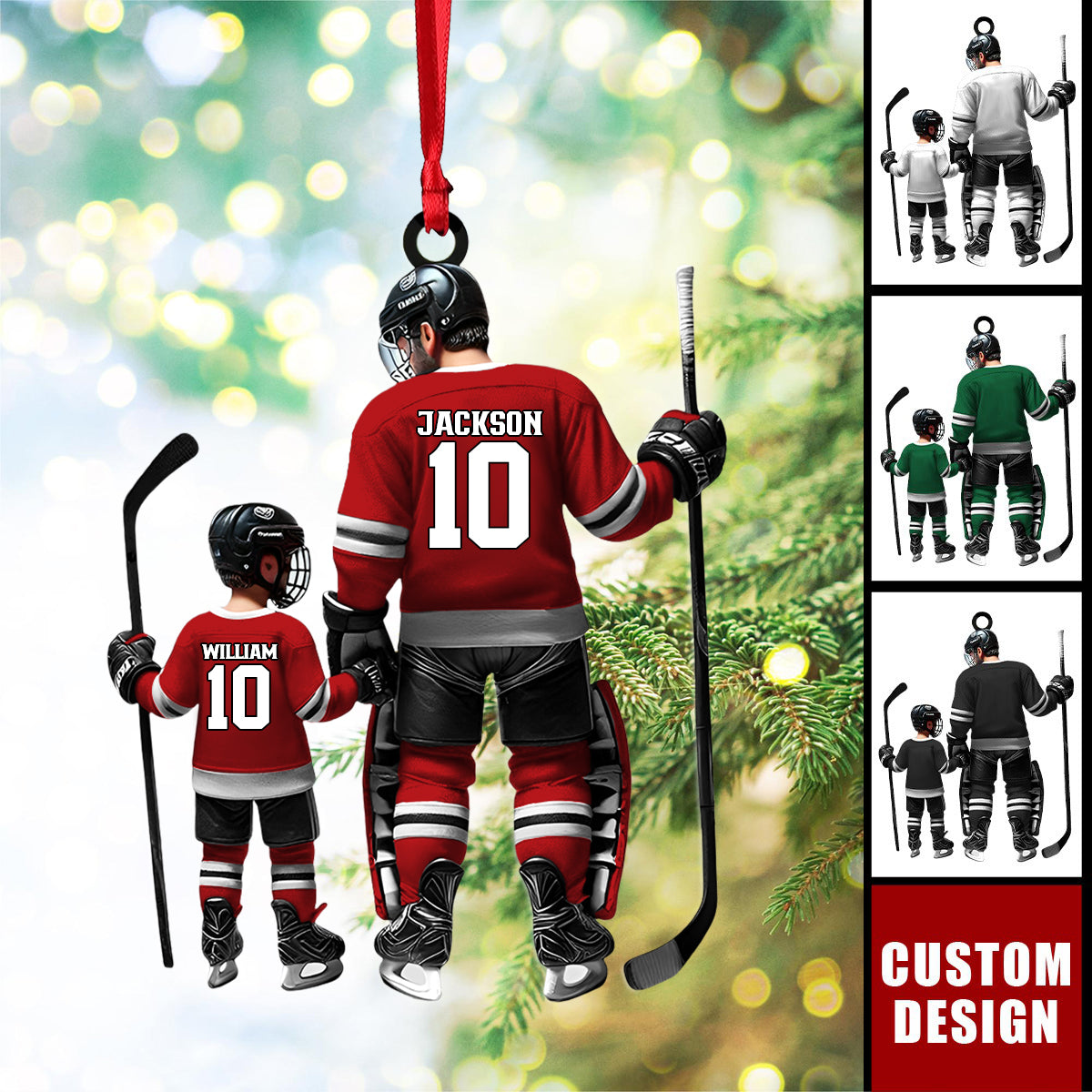 Personalized Ice Hockey Players Christmas Ornament, Gift For Father and Child - 2024 New Release