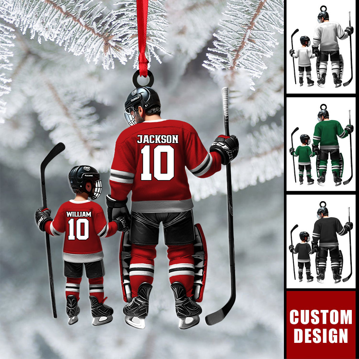 Personalized Ice Hockey Players Christmas Ornament, Gift For Father and Child - 2024 New Release