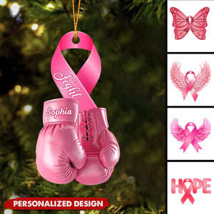 Personalized Breast Cancer Christmas Ornament-2024 New Release