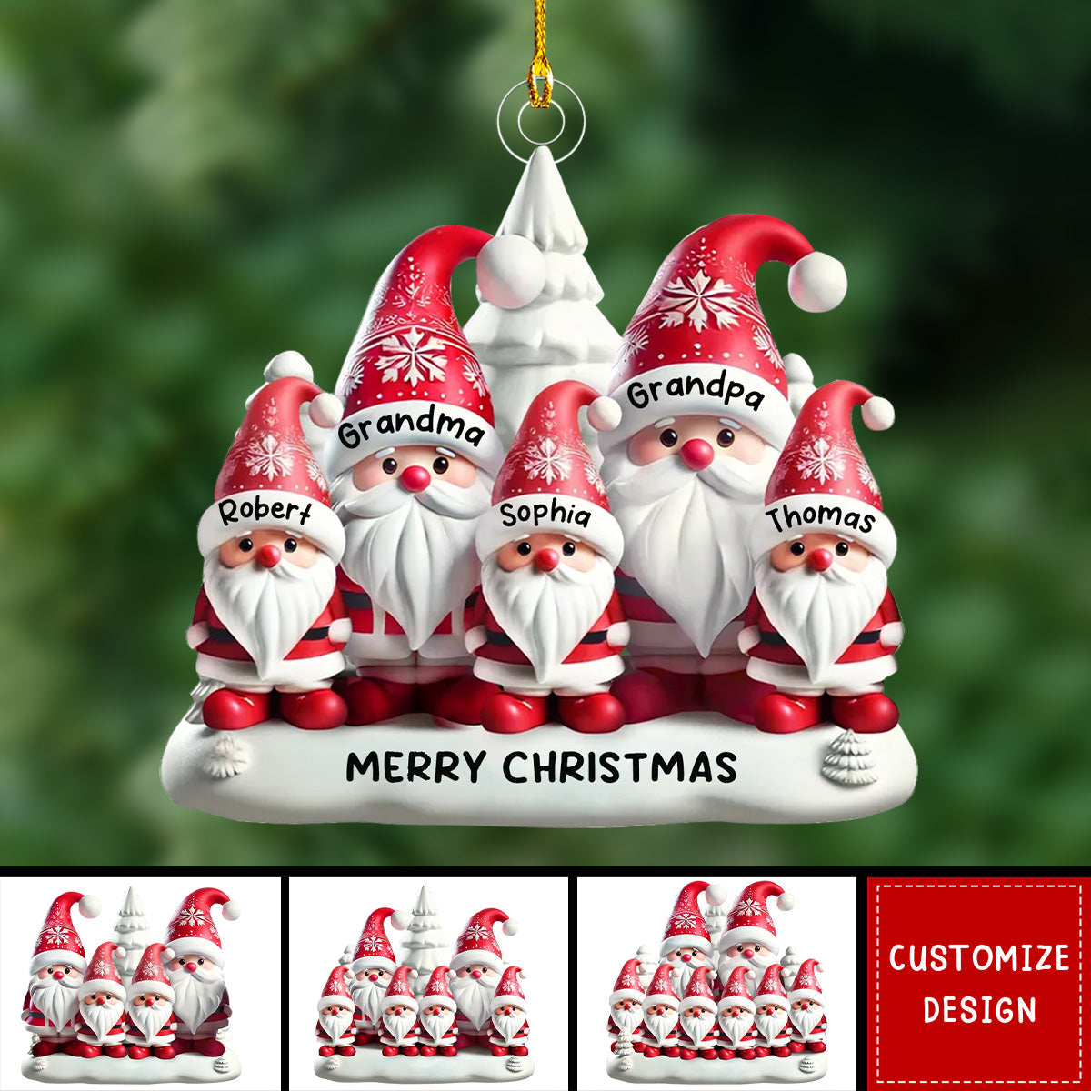 Personalized Grandparents Family Christmas Ornament-2024 New Release