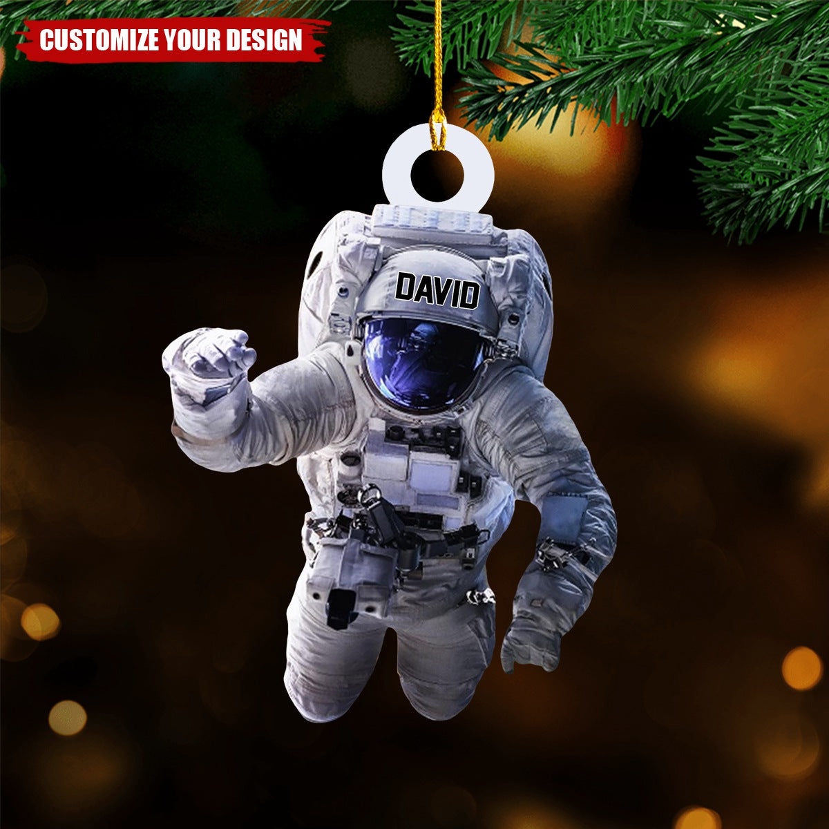 Personalized Astronaut Outer Space Christmas Ornament - 2024 New Release