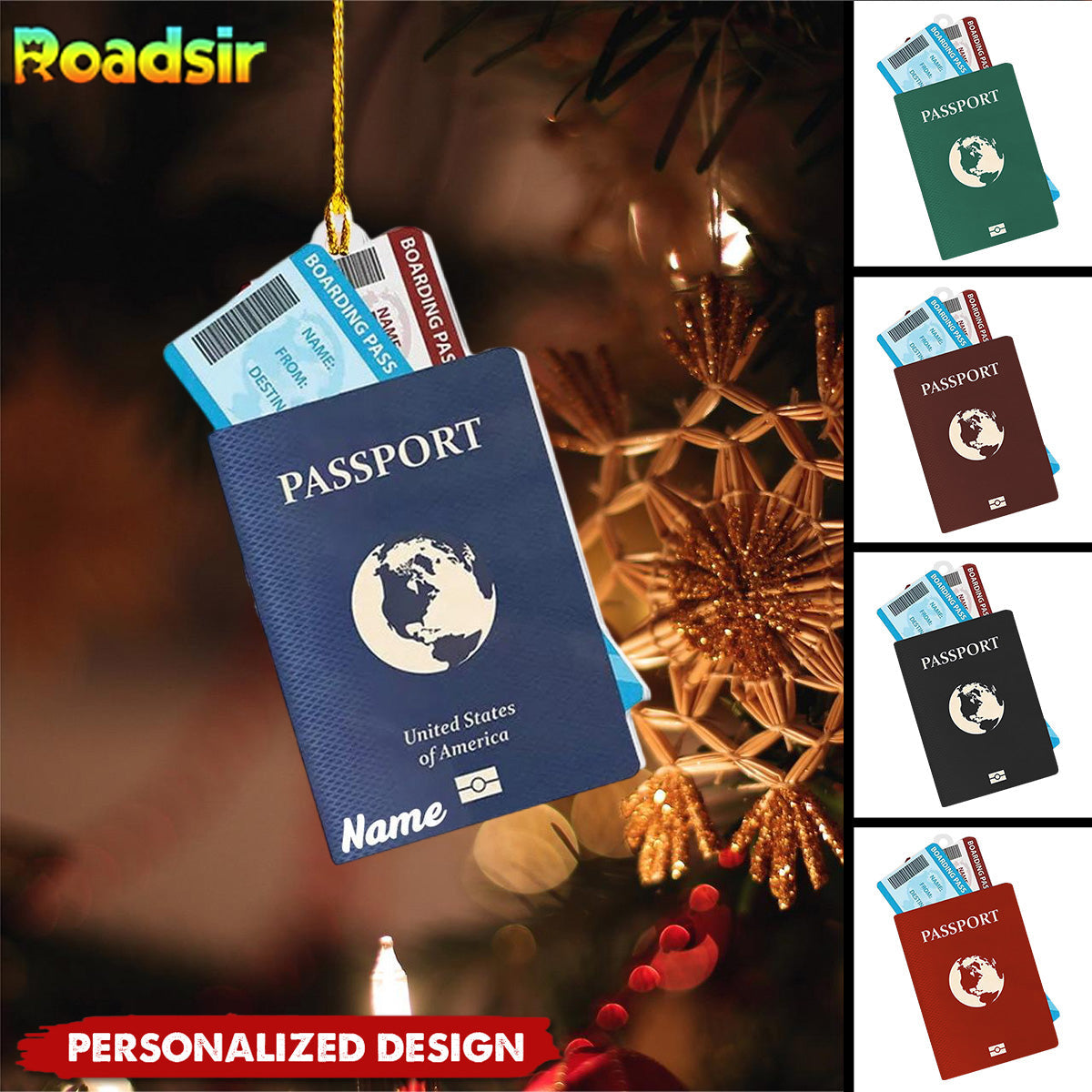 Personalized Passport Travel Ornament-Gift For Travelers & Adventurers-2024 New Release
