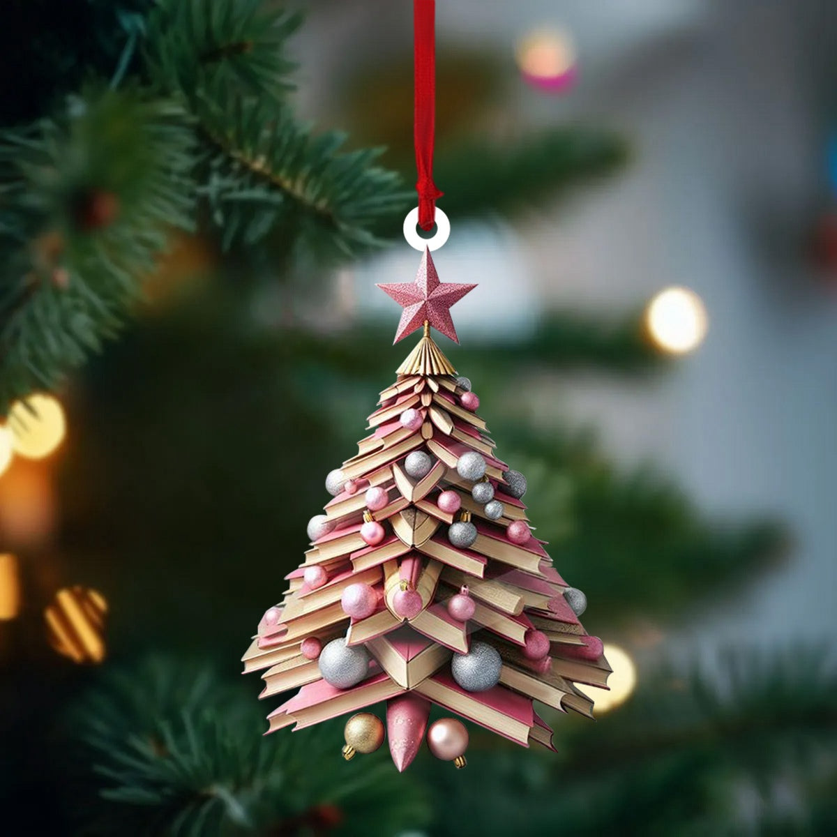 2024 New Release - Christmas Book Tree Ornament - Gift For Book Lover