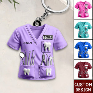 Personalized Dental Unifrom Keychain