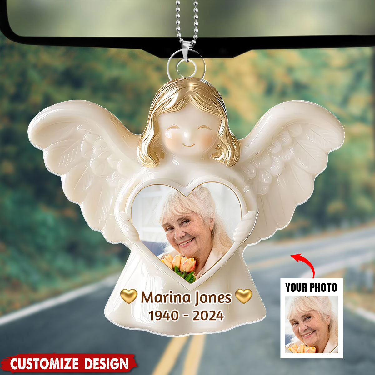 Angel - Personalized Car Acrylic Hanging Ornament