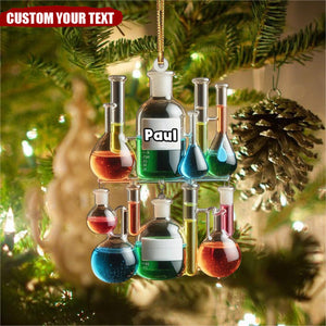 Personalized Glass Chemistry Christmas Ornament  Gift for Teacher- 2024 New Release